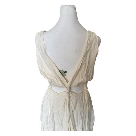 Farm Rio Knotted Cut Out Linen Blend Midi Dress M - Picture 6 of 11